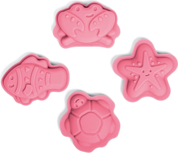 Bigjigs Toys Silicone Sand Molds – Pink Ocean Shapes