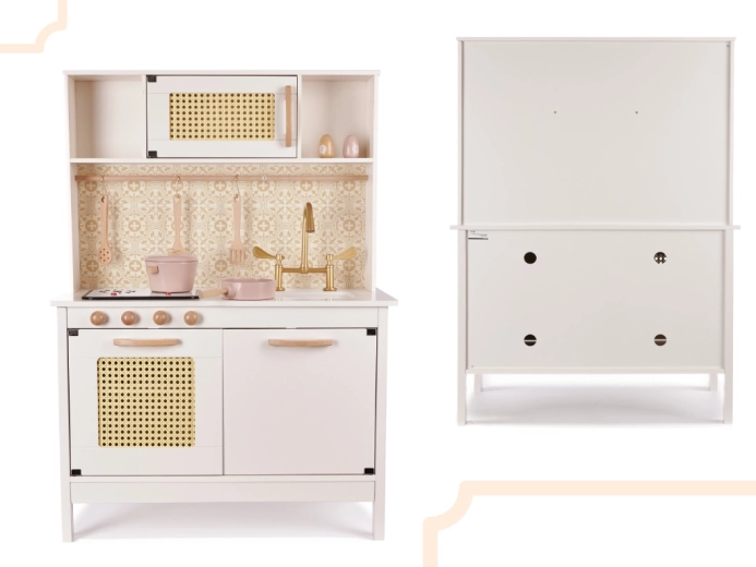 Rotan details en slimme opbergruimte