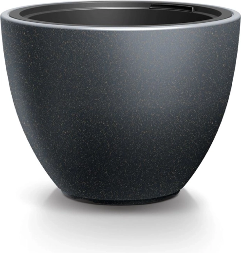 Cache-pot Heos Eco Wood avec insert intérieur, anthracite, diamètre 39,5 cm