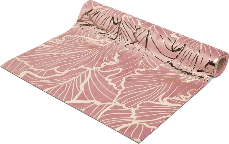 Kersttafelloper roze-goud 180 × 28 cm