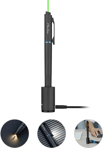 Zeer veelzijdig 4-in-1: pen, twee LED’s en groene laser