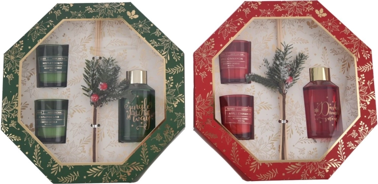 Coffret cadeau de Noël : diffuseur d’arômes et bougies parfumées