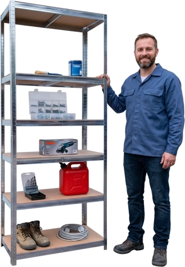 Adjustable MDF shelves with 175 kg load capacity