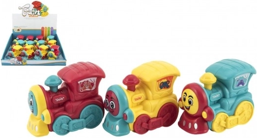 Kunststoff-Lokomotive mit Schwungradantrieb 8 cm für die Kleinsten – 3 Farben