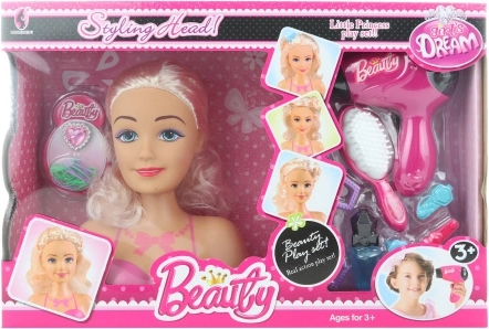 Kinderbeautyset met kophuid om te stylen en batterijföhn