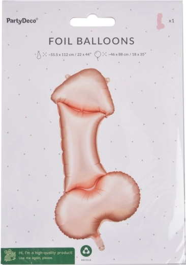 Ballon en aluminium motif diable 55 × 112 cm