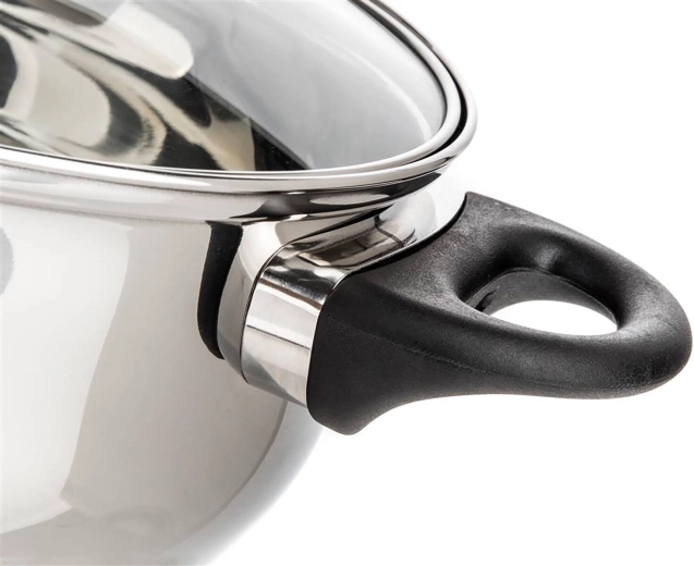 Durable stainless steel with a polished finish