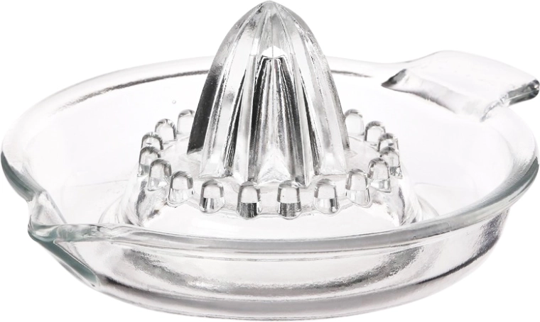 Fruit juicer made of thick white glass