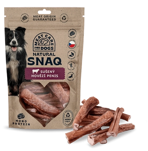 Dried beef pizzle for dogs 200 g – DOG SNAQ