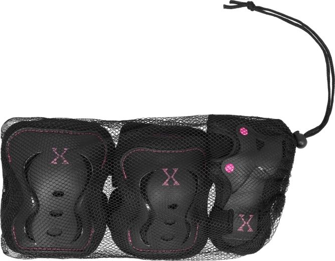 Ensemble de protections pour sports à roulettes NILS Extreme H320 noir‑rose – L