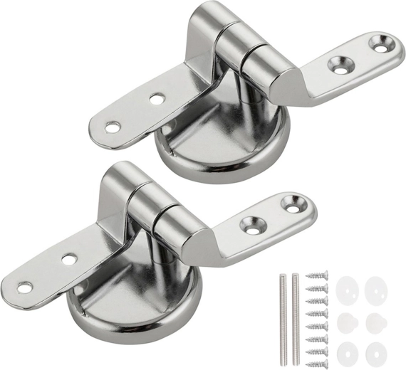 RENEW FORCE Metall-U-Scharniere für WC-Sitz aus Edelstahl, verchromt