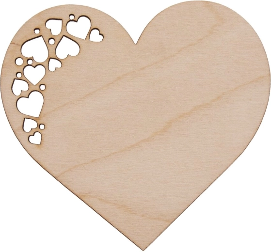 Houten onderzetter in hartvorm 12 × 11 cm