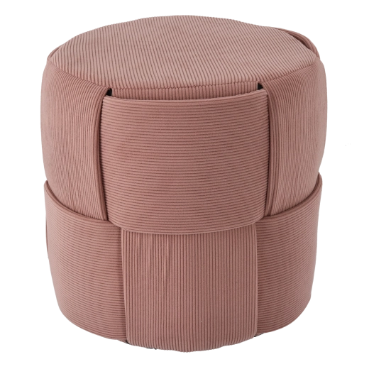 Pink round upholstered pouf 38 × 38 × 38 cm
