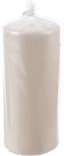 Decoratieve cilindervormige kaars crème glanzend 7 × 10 cm