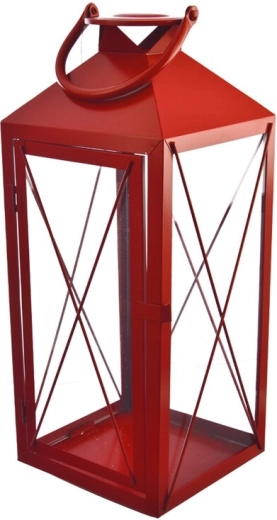 Red metal lantern – medium 35 cm