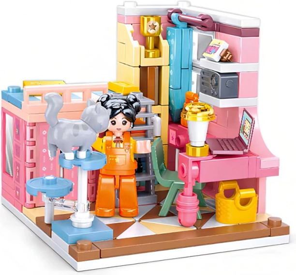 Sluban Girls Dream Mini Bedroom Building Set – 210 pieces, 2 minifigures
