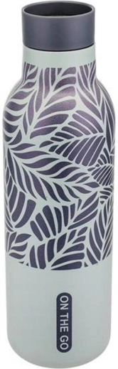 Thermosfles Kitchisimo 450 ml grijs met bladmotive