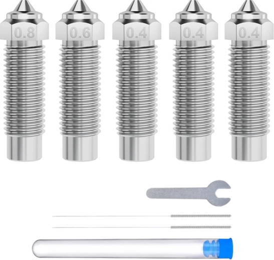 Hardened Steel Nozzle Set for Elegoo Neptune 4 Plus and Neptune 4 Max (0.4/0.6/0.8 mm)