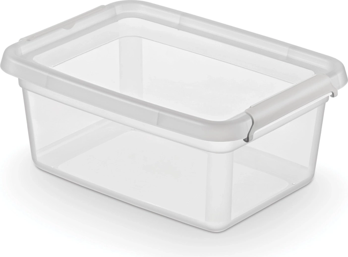 Basestore Aufbewahrungsbox mit Deckel und Clips 4,5 l