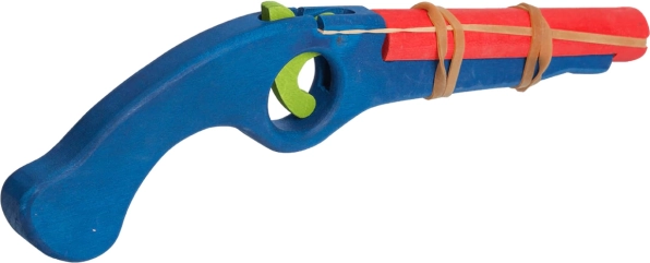 Wooden blue FAUNA rifle for rubber ammo