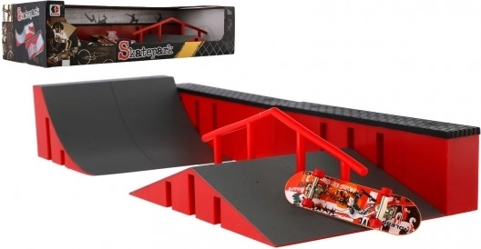 Mini skatepark with fingerboard plastic set