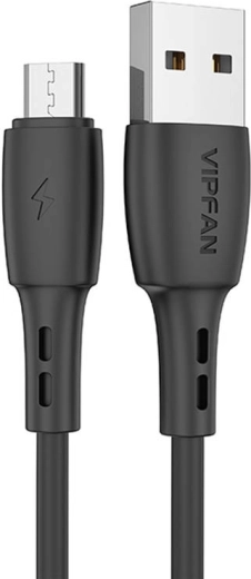 USB-naar-Micro USB-kabel Vipfan Racing X05, 3A, 1 m, zwart
