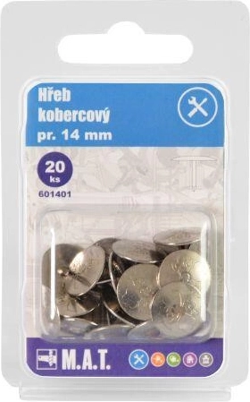 Tapijtspijkers 14 mm, 20 stuks