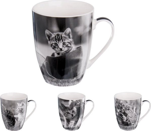 Porcelain kitten mug 0.36 L (mixed designs)