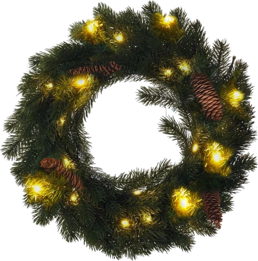Solight Weihnachtskranz mit LED-Beleuchtung 40 cm