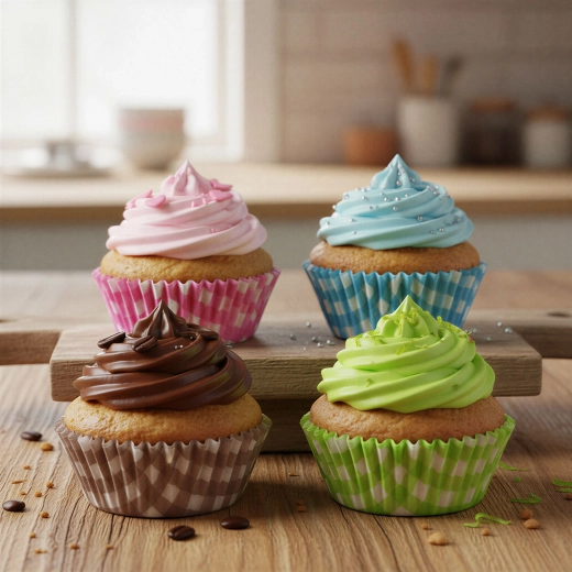 Checked paper muffin cups - 100 pieces