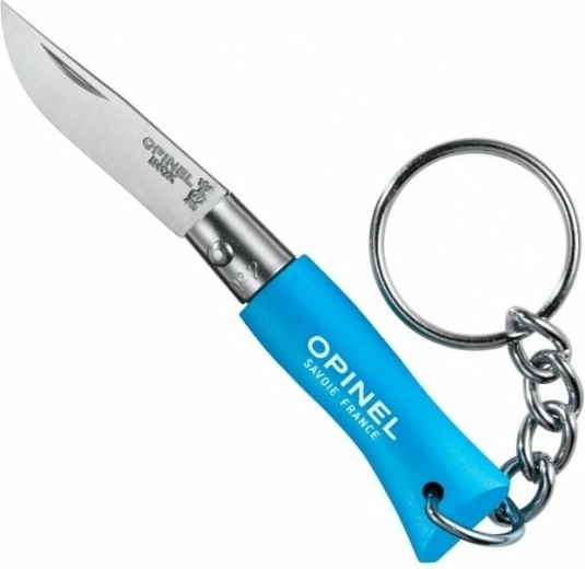 Opinel N°02 VRI keyring cyan zakmes aan sleutelhanger