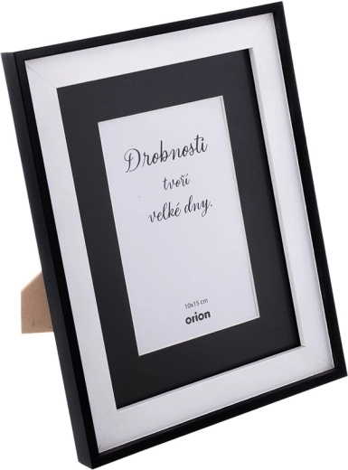 Zwarte houten fotolijst 19 × 24 cm (foto 10 × 15 cm met passe-partout)