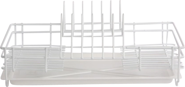 Witte afdruiprek voor servies 35 cm met afdruipbak