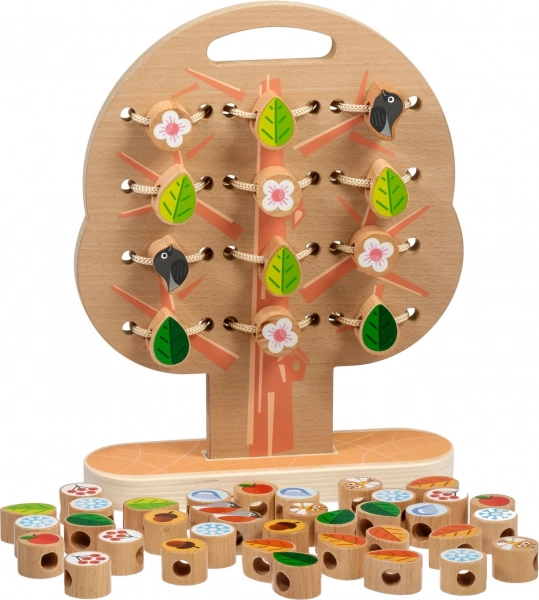 Lucy & Leo wooden lacing tree – Montessori threading set