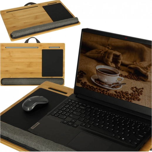 tragbarer Holz-Lapdesk mit Kissen für den Schoß, für Notebook