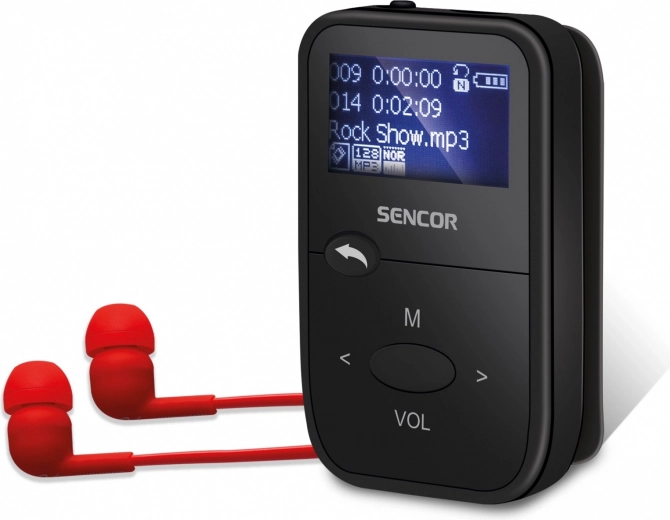 mp3‑speler sencor 8 gb met micro sd, fm-radio en clip