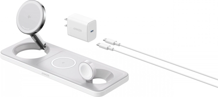 Chargeur MagGo 3-en-1 Pad 15W Qi2 Blanc