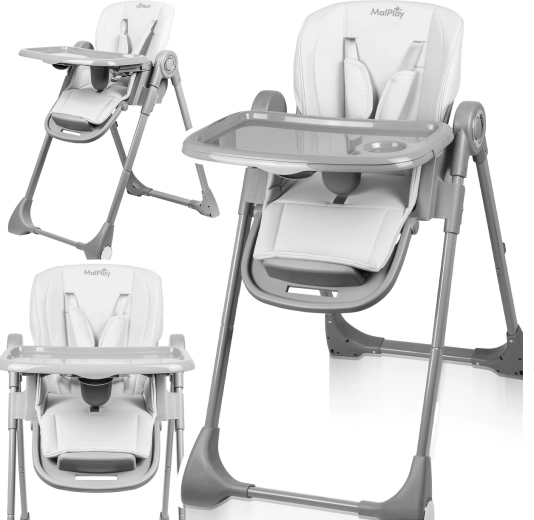 Chaise haute Savro, grise