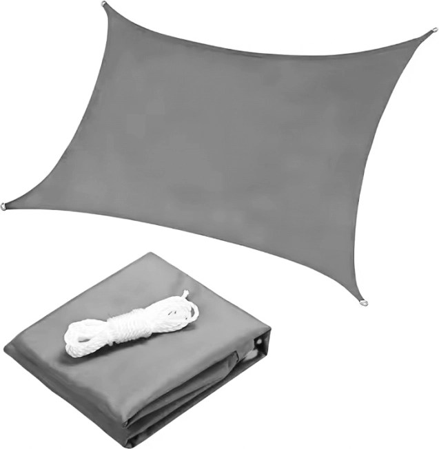 Gray square sun sail 5x5 m, waterproof cover by MultiGarden
