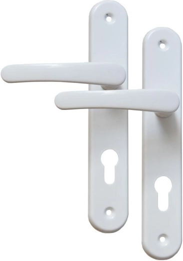 MICHAELA Door Hardware handle with key, 72 mm spacing, white