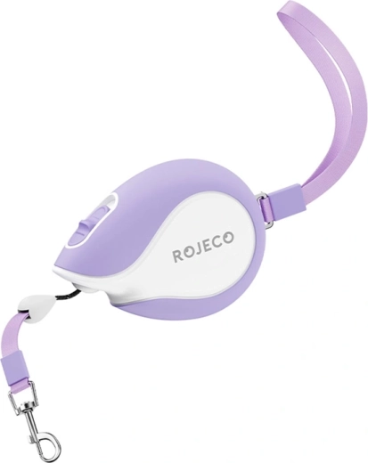 Rojeco Mini Pet Retractable Leash 3 m Purple