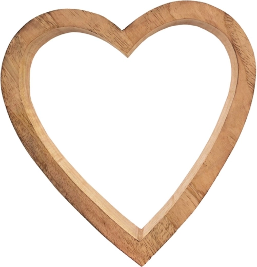 Décoration cœur en bois de manguier 20 × 20 cm