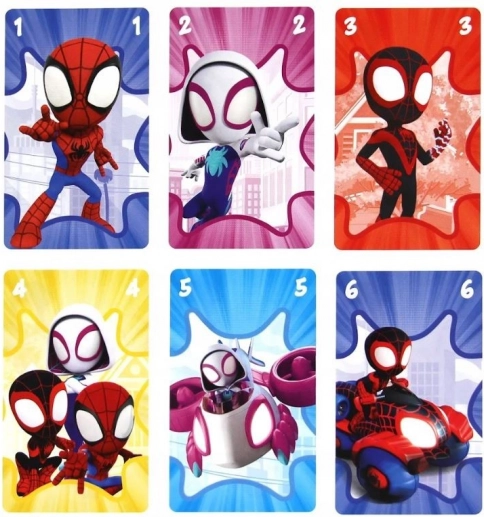 Farbenfrohe Karten mit Spidey-Helden