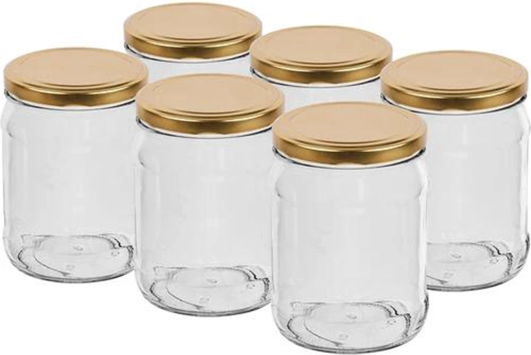 Weckpotten met deksel 500 ml TWIST, set van 6 stuks