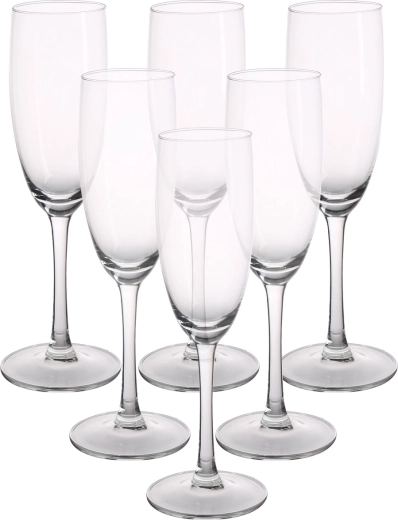 Diamond set of 6 champagne glasses 180 ml