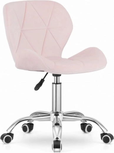 Swivel office chair with wide backrest, pink velvet AVOLA