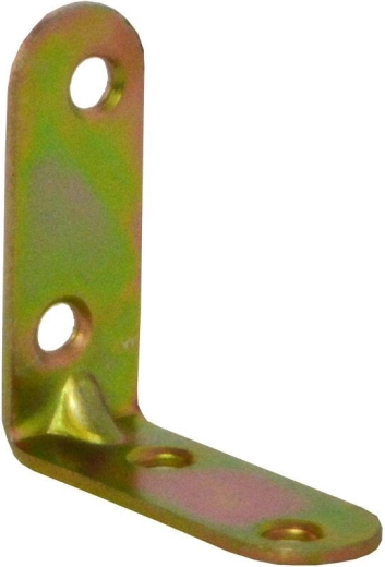 Équerre de montage avec emboutissage 50 × 18 × 2 mm, zinguée jaune (20 pcs)