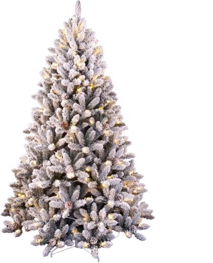 Sapin de Noël artificiel 210 cm enneigé avec éclairage LED