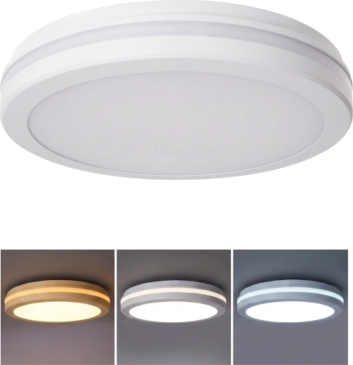Solight LED plafond- en wandlamp Gari 26 W 2340 lm 3CCT IP65 30 cm wit