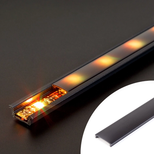 Schwarze Abdeckblende für LED-Profil 1000 mm